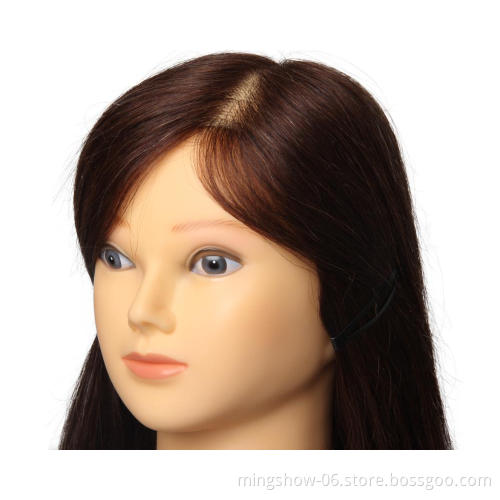 Wholesale 14 inch 100 real human hair mannequin head brown color